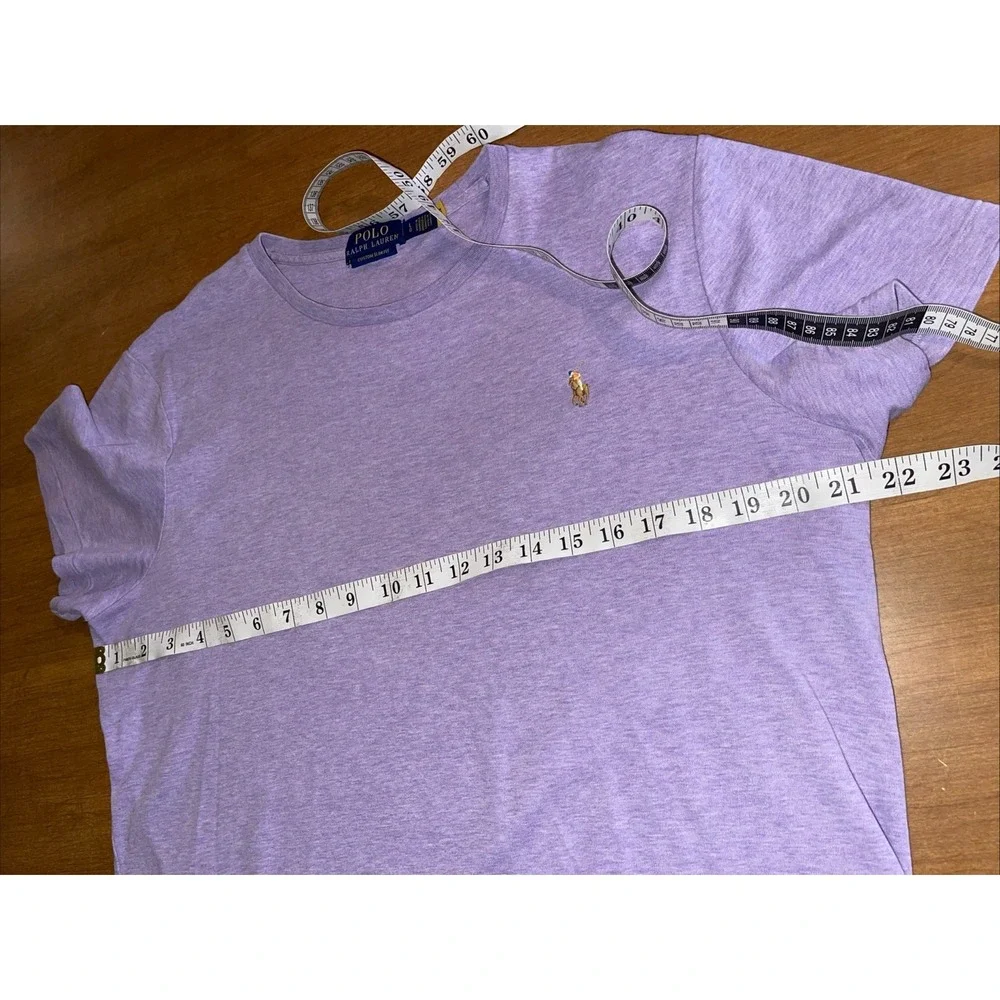 Polo Ralph Lauren Custom Slim Fit Tshirt Men Large Purple Flesh Pony